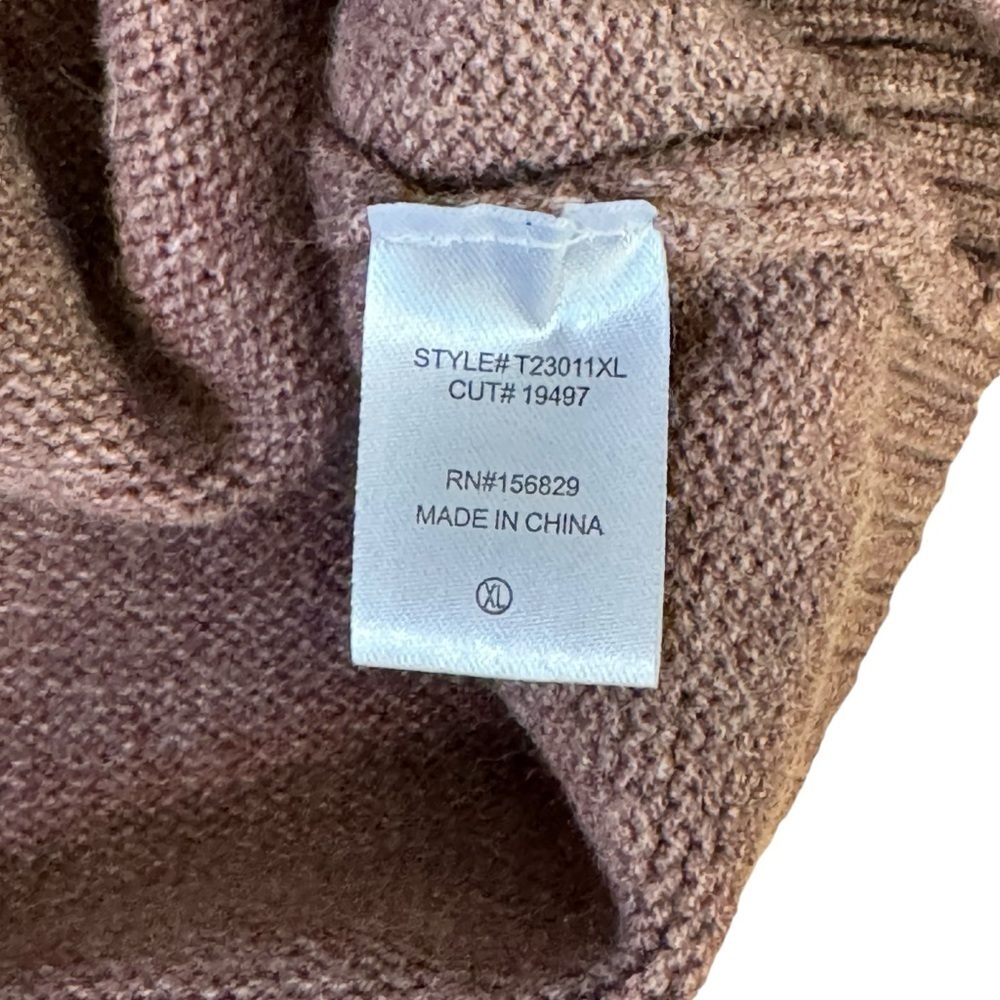 EUC White Birch cropped cardigan, bubble sleeves, knit, hot chocolate, size XL - Picture 12 of 13
